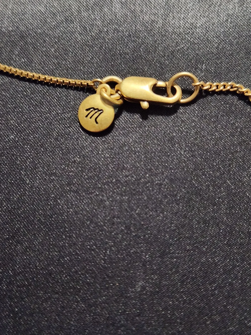 Madewell Gold Tone Cylinder Bar Pendant Box Chain Necklace - 24" - 27" - Picture 3 of 5